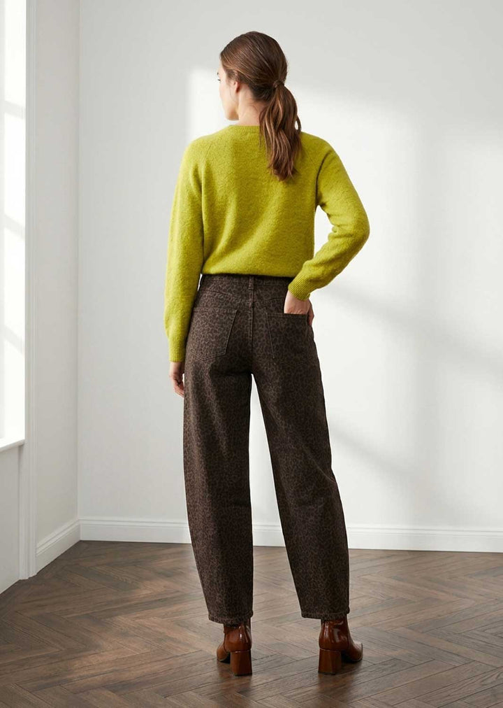Quinn Leopard Barrel Jeans