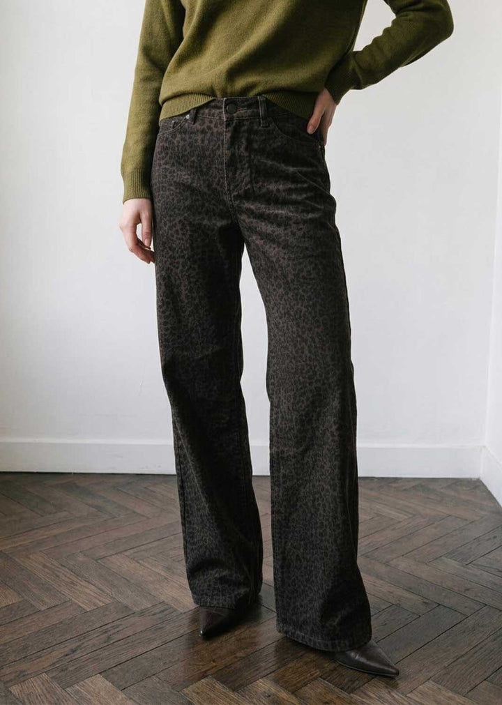 Quinn Leopard Print Dad Jeans