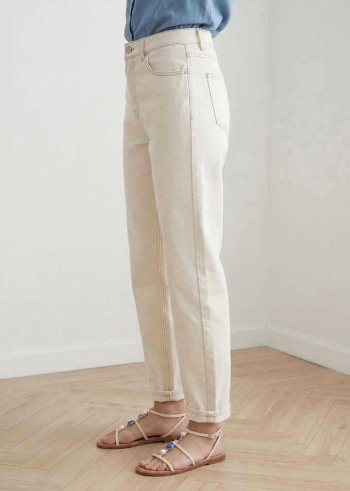 Rachel Cream Mom Jeans