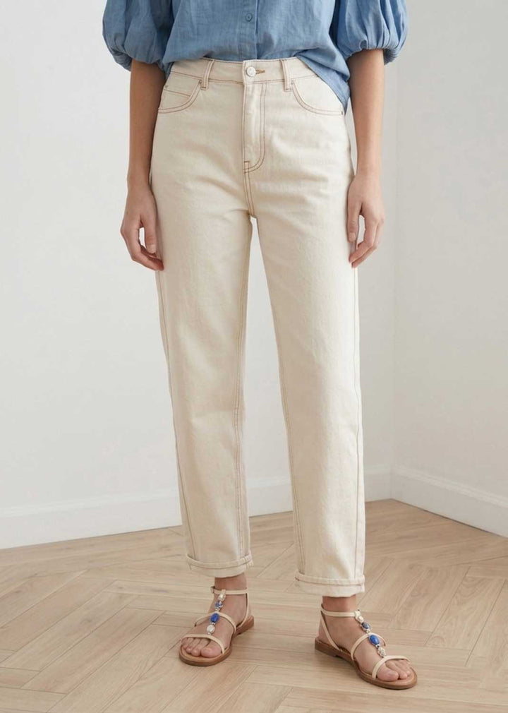 Rachel Cream Mom Jeans