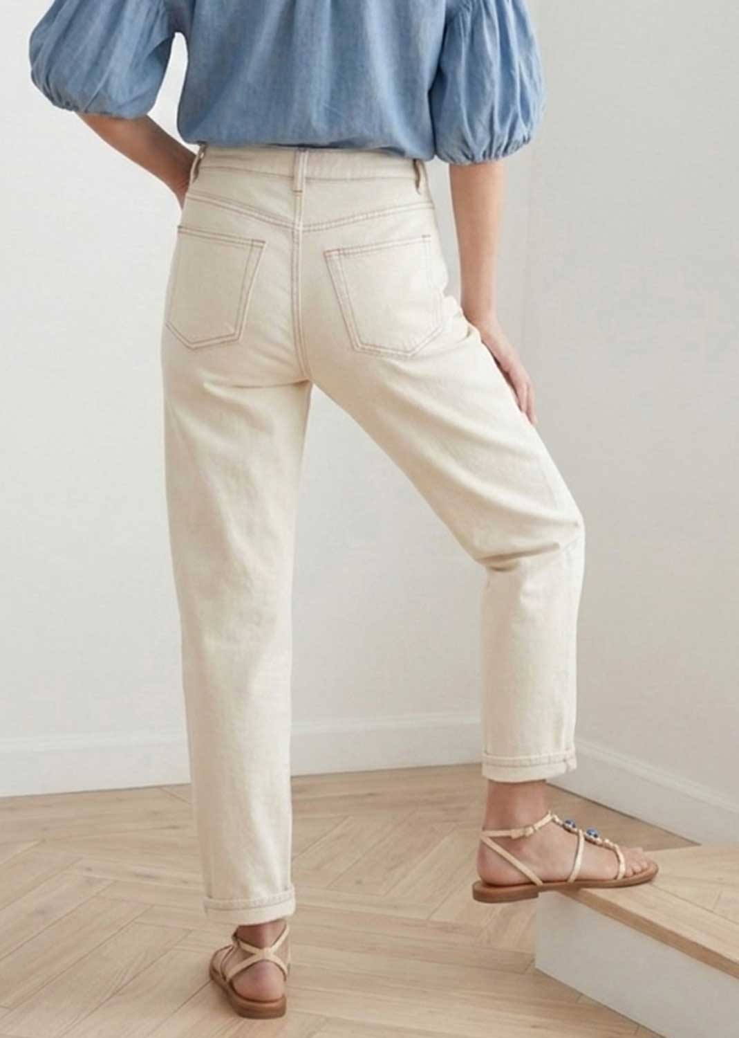 Rachel Cream Mom Jeans