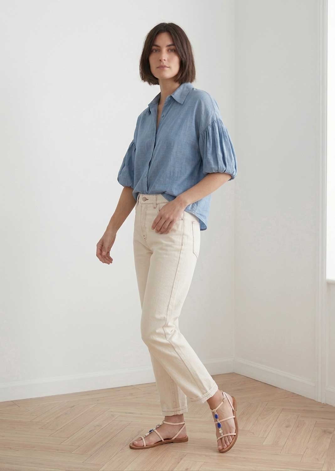 Rachel Cream Mom Jeans