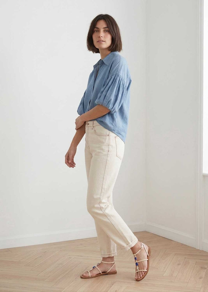 Rachel Cream Mom Jeans