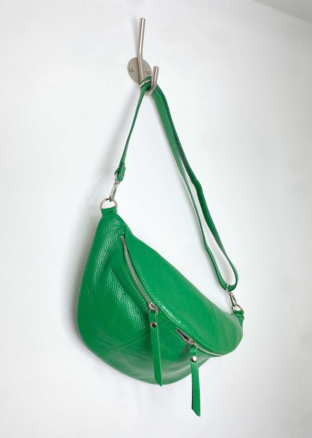 Green Leather Sling Bag