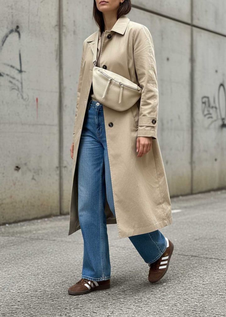 cream leather sling bag
