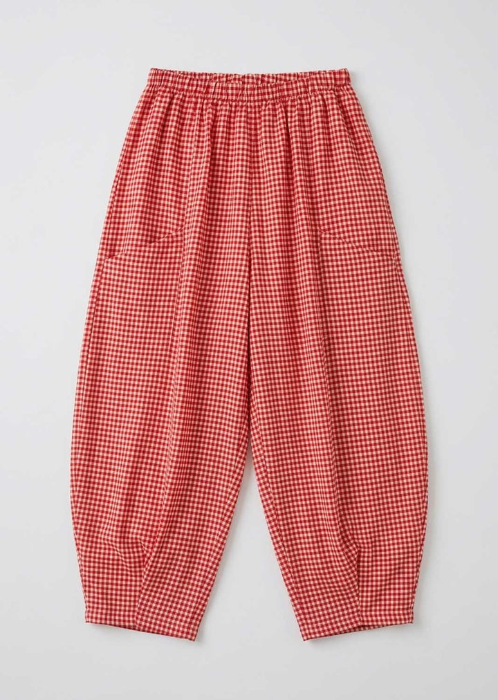 Haven Red Gingham Barrel Pants