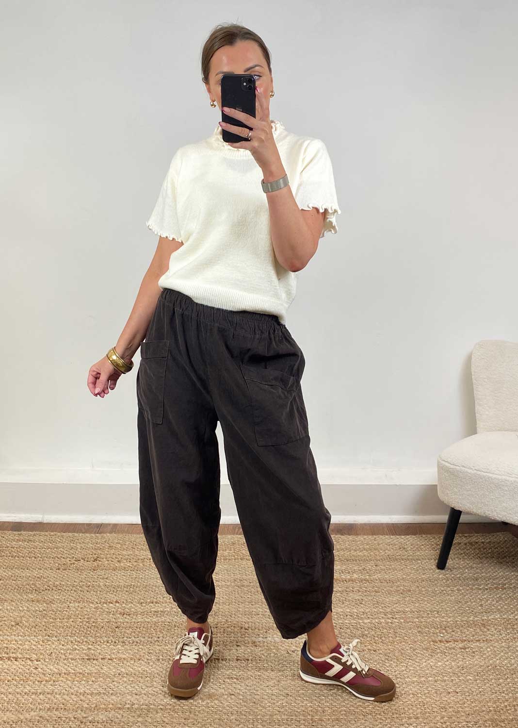 Remy Cord Barrel Pants Brown
