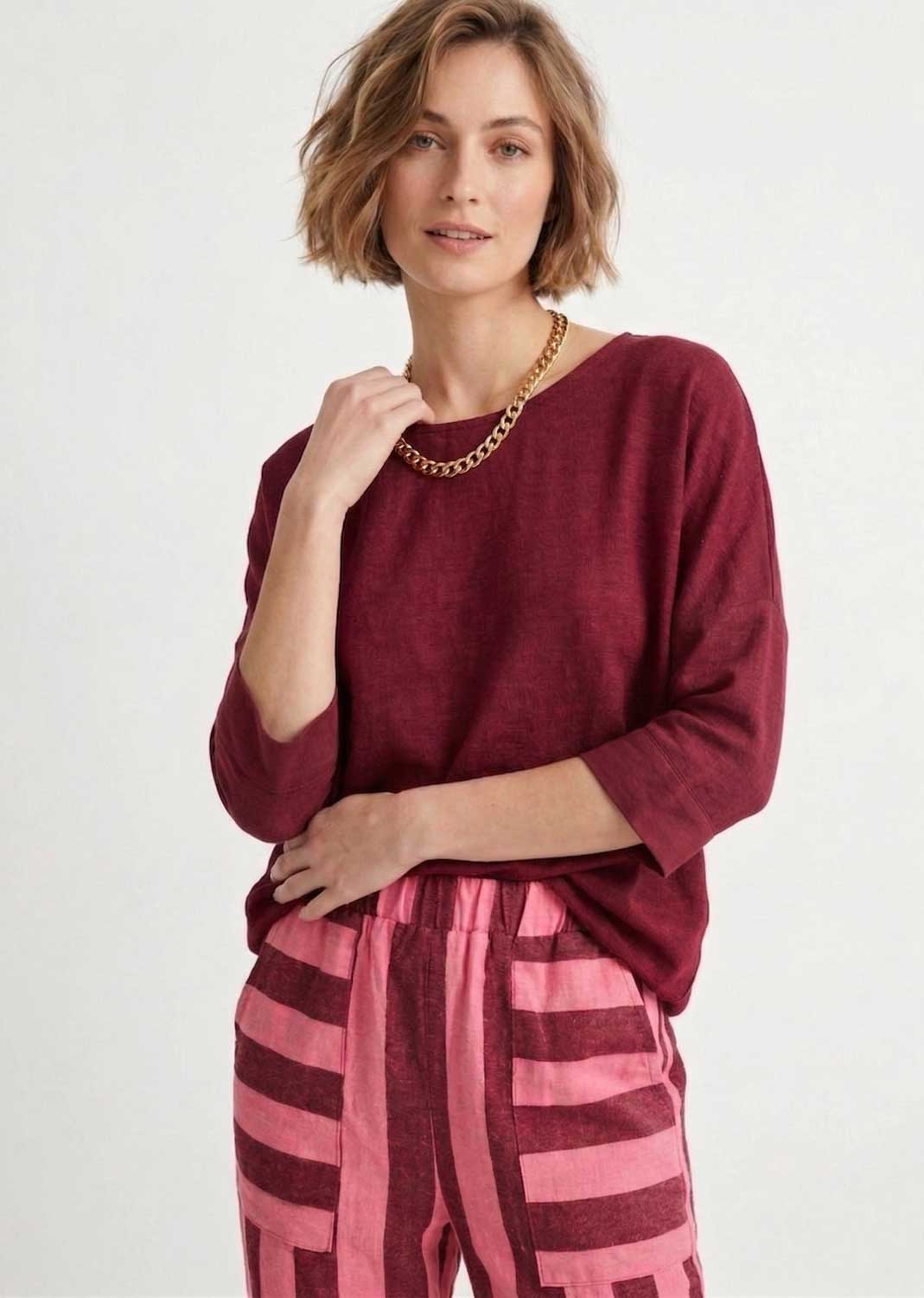 burgundy cotton top 