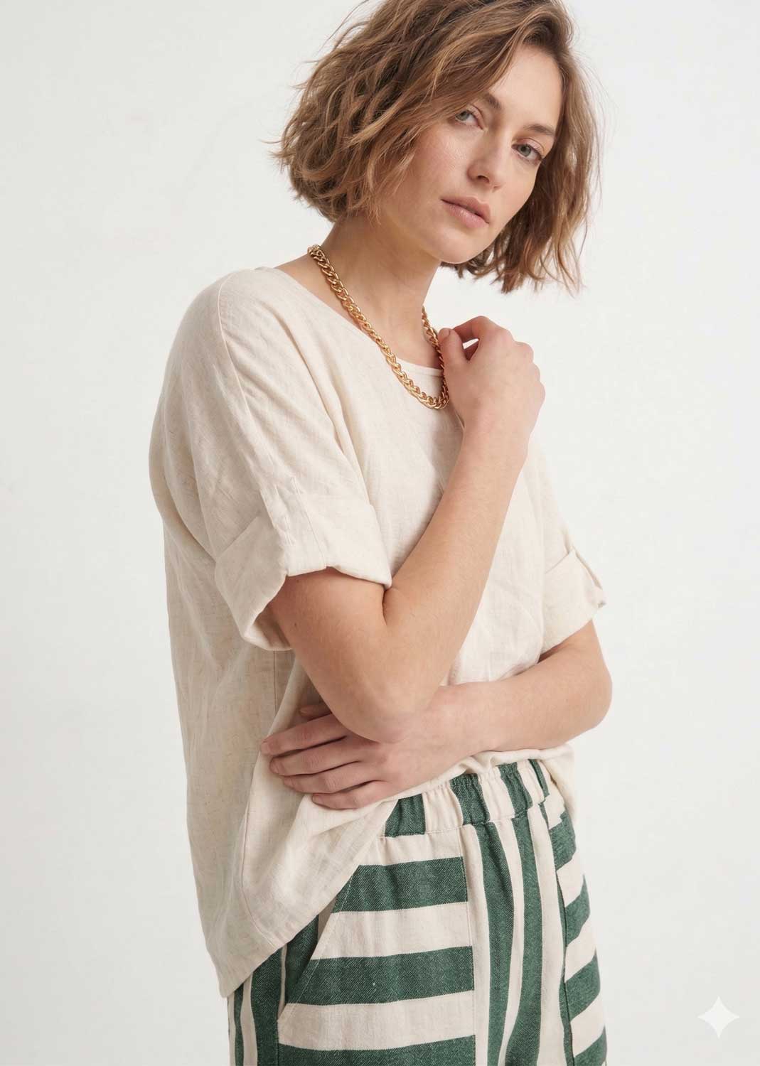 Rhea Cream Cotton Top