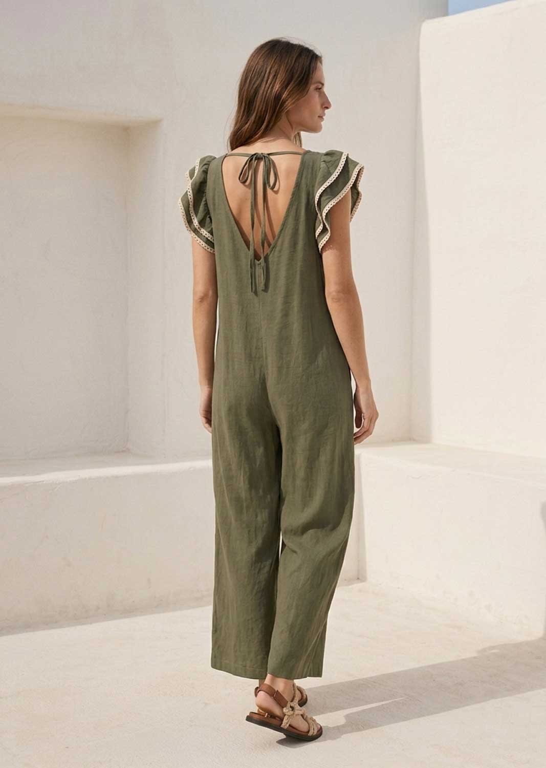 Paloma Sage Green Embroidered Jumpsuit