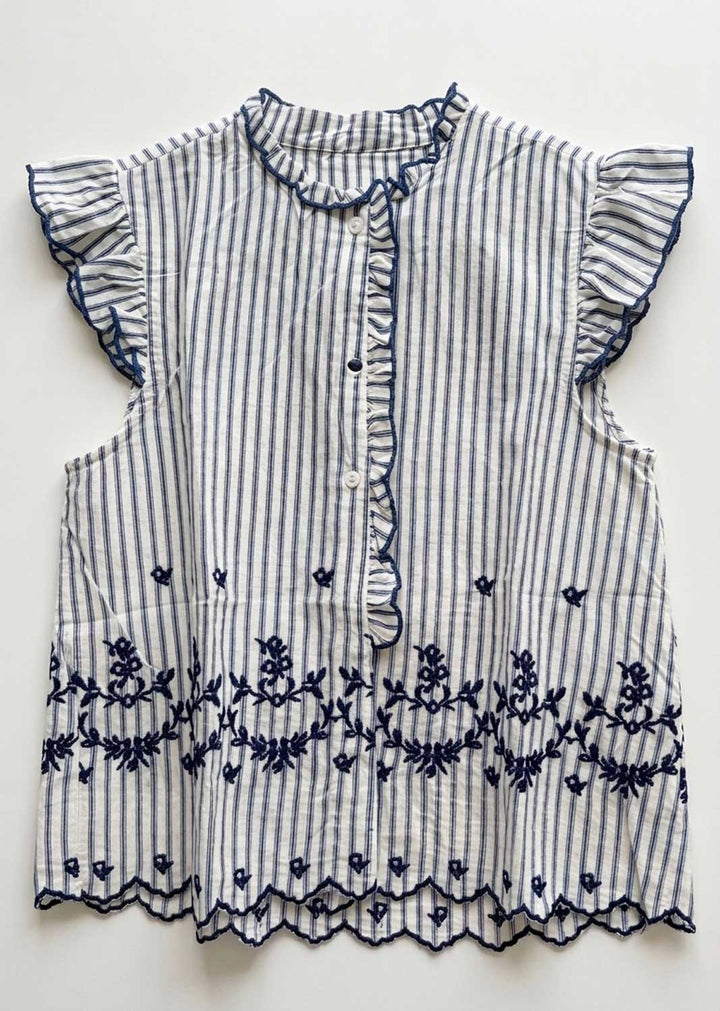 Rowan Navy Embriodered Blouse