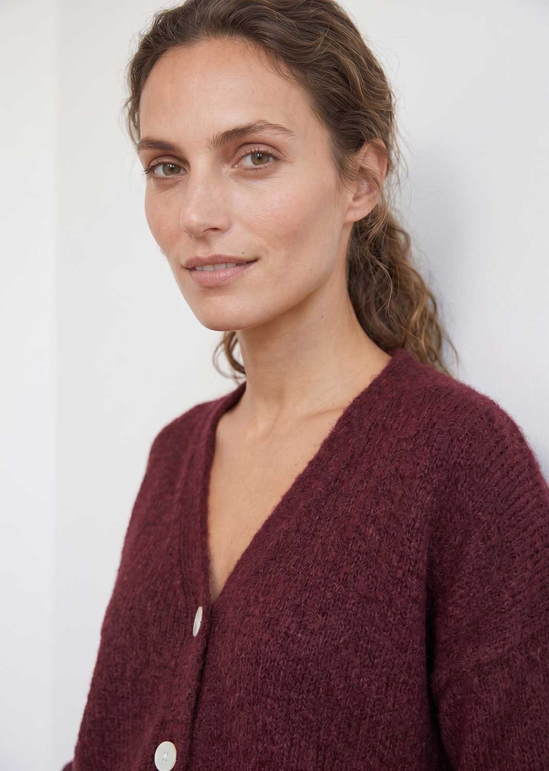 Saffron Wool Blend Cardigan