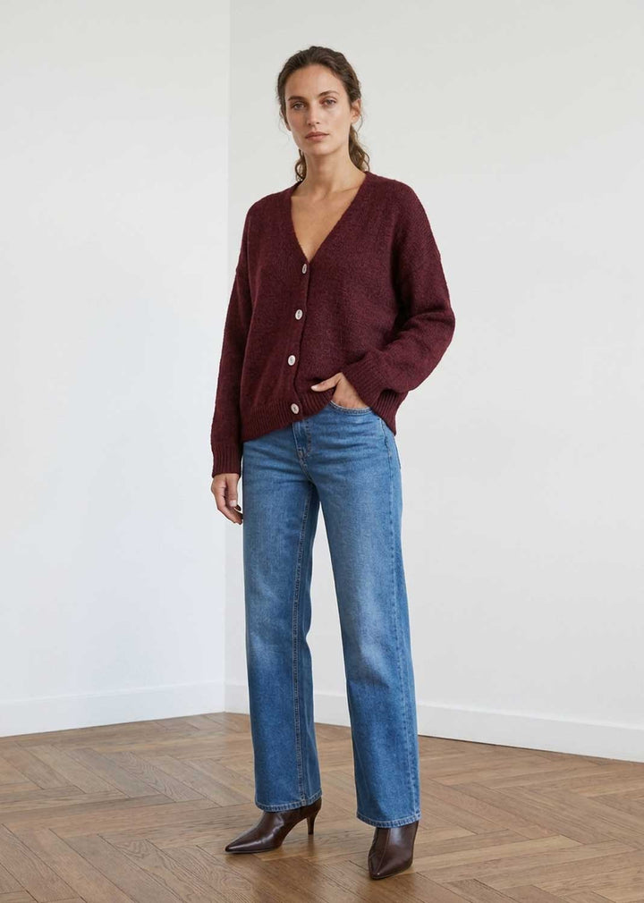 Saffron Wool Blend Cardigan