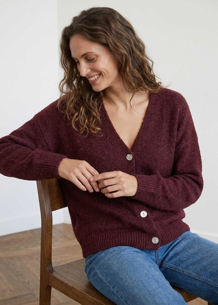 Saffron Wool Blend Cardigan