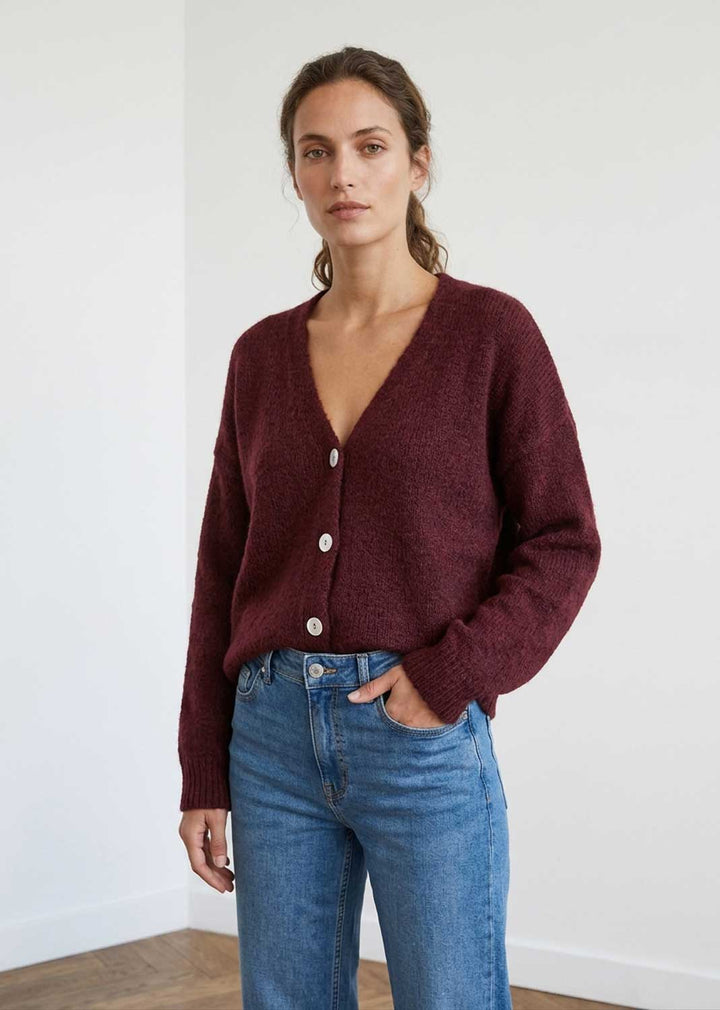 Saffron Wool Blend Cardigan