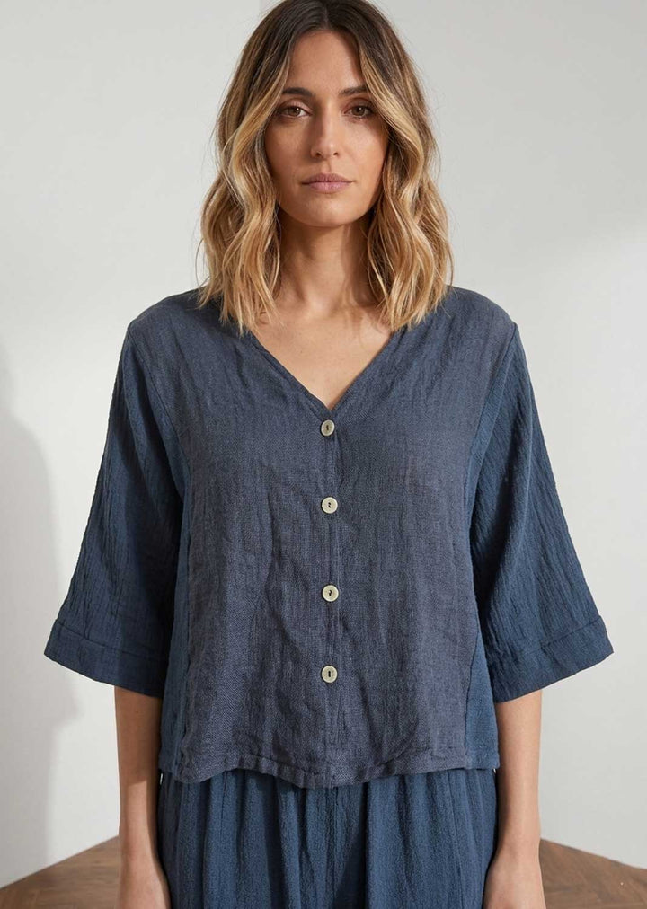 Sandy Navy Hopsack Jacket