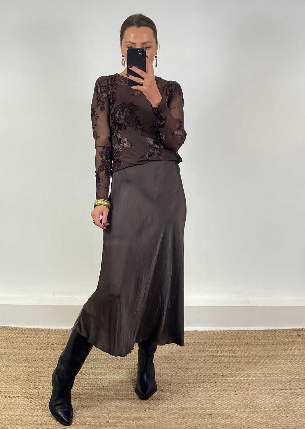 Silky Skirt Chocolate