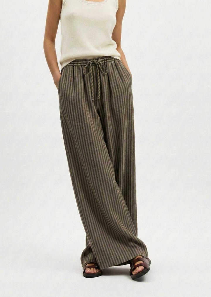 khaki stripe pants
