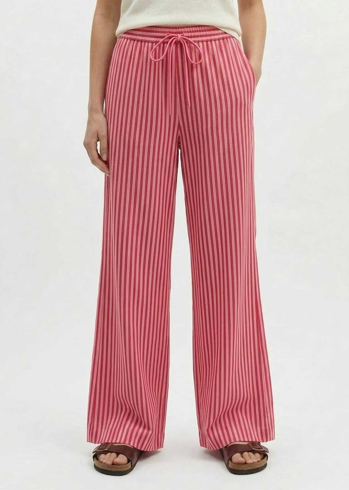 Siena Pink and Red Stripe Linen Pants