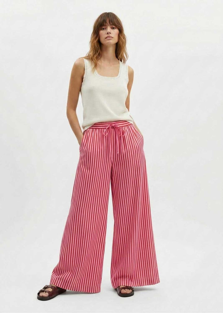 Siena Pink and Red Stripe Linen Pants