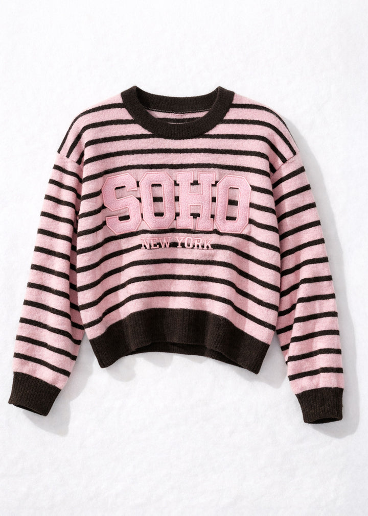 Pink and Brown Soho Sweater 