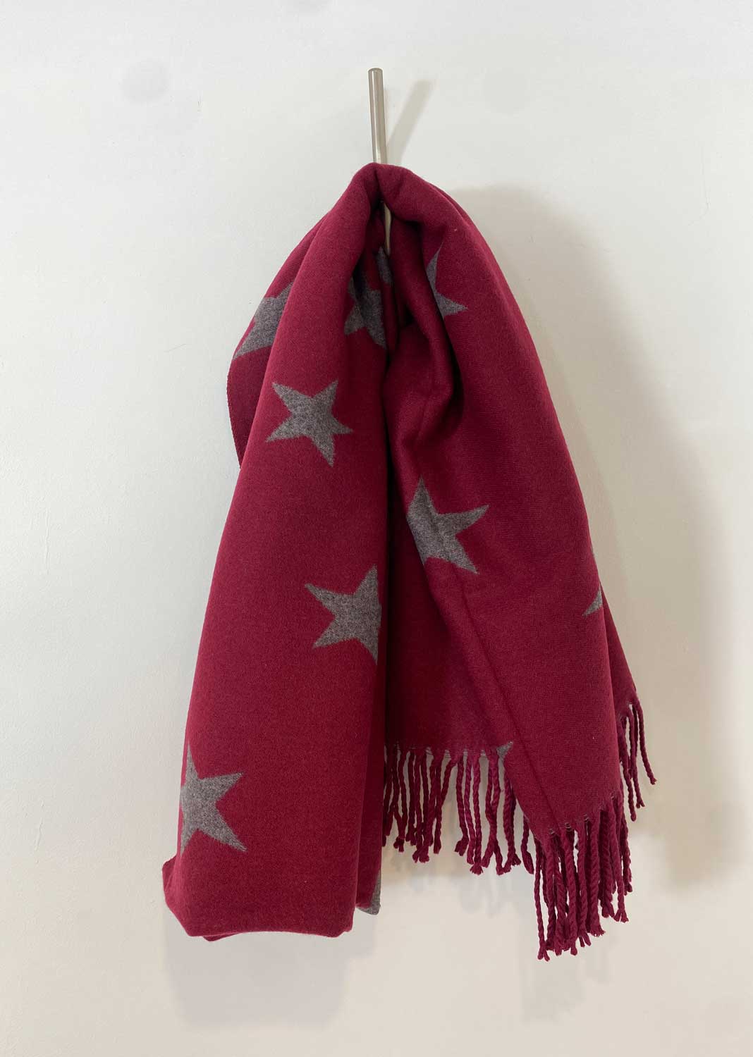 Vega Star Cashmere Scarf in Burgundy