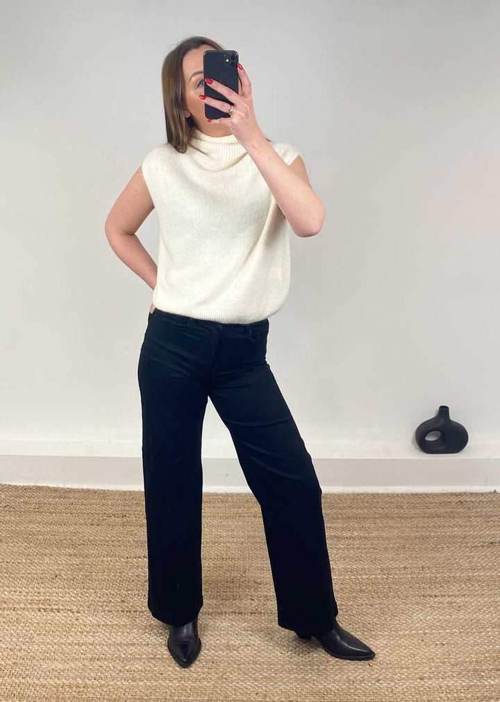 Stephanie Wool Blend Tank Top Cream