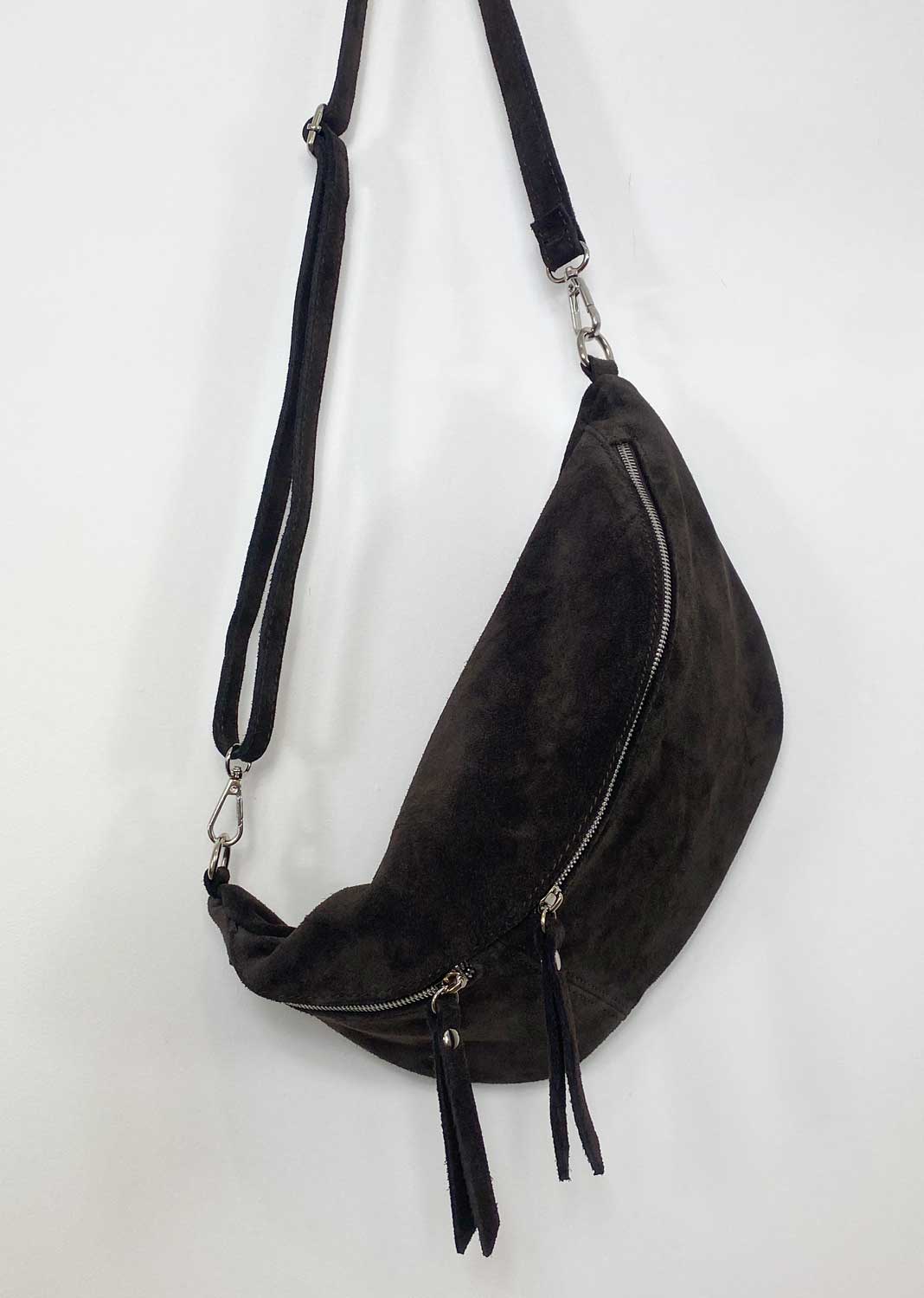 Suede Sling Bag Brown