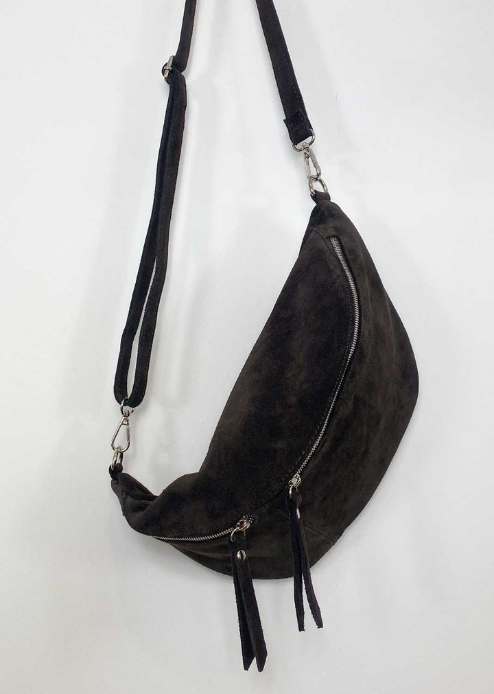Suede Sling Bag Brown