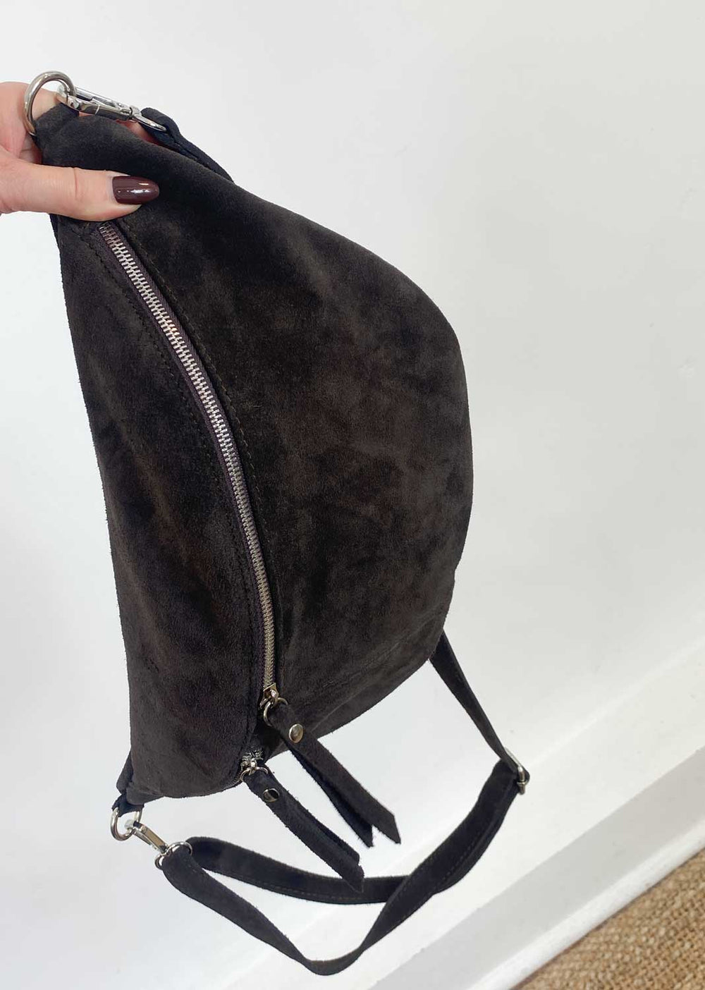 Suede Sling Bag Brown