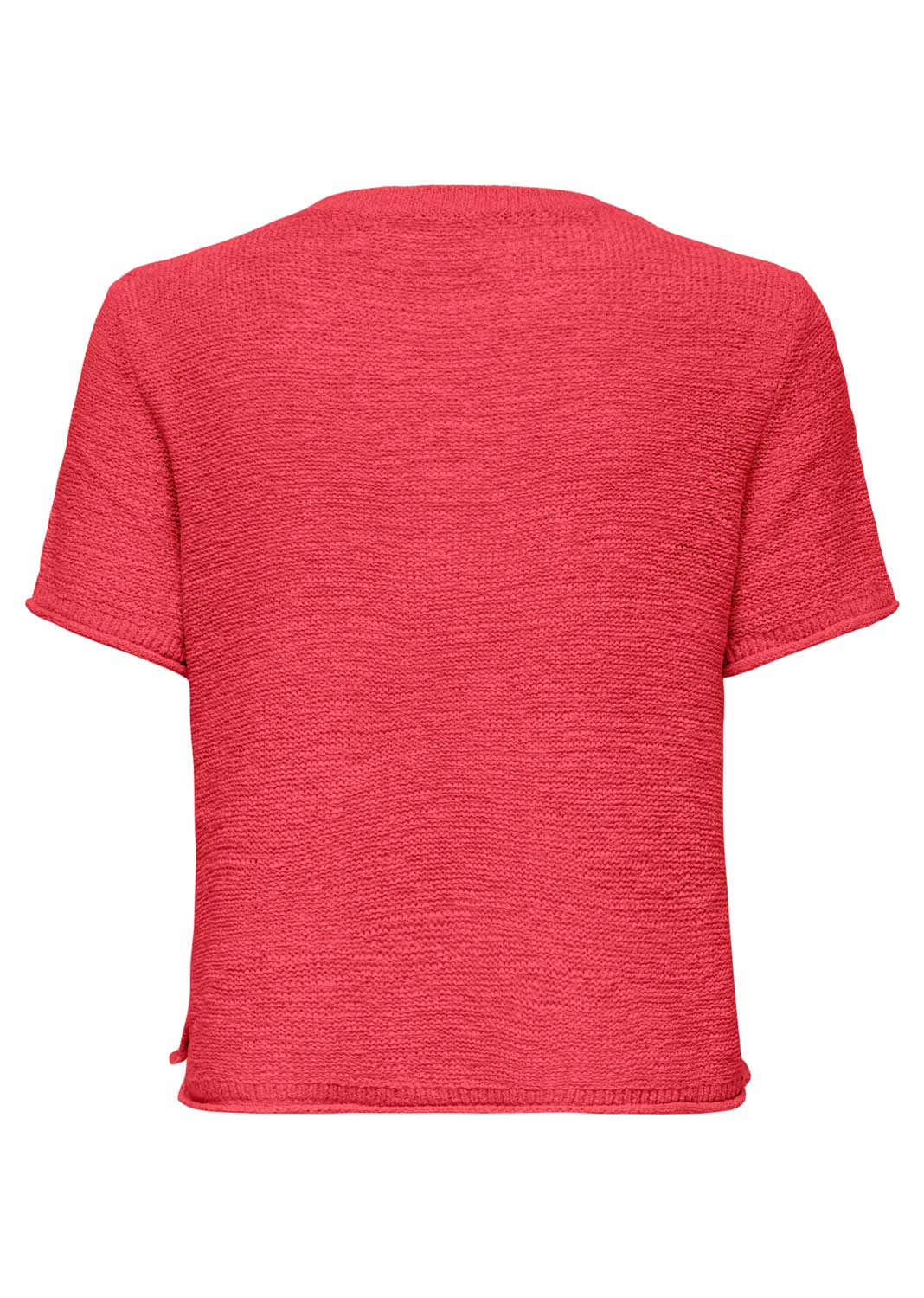 Sunny Crochet Knitted Tshirt in Coral