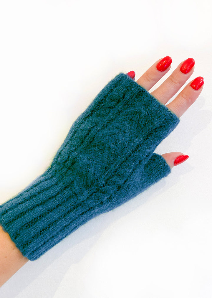 Teal Knit Mittens