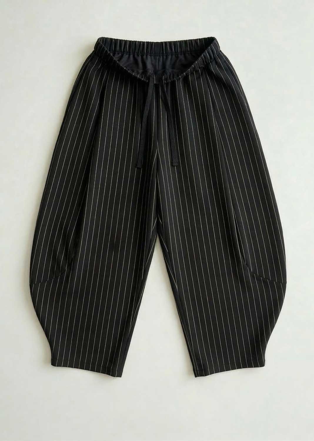 Tabitha Pinstripe Barrel Pants Black