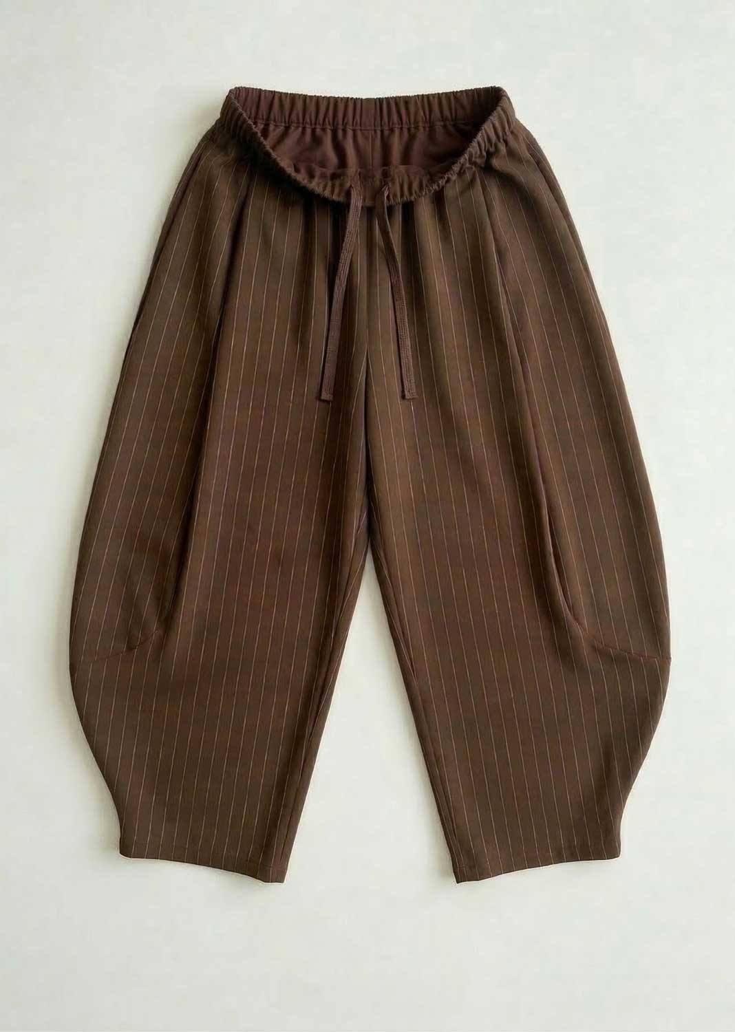 Tabitha Pinstripe Barrel Pants Brown