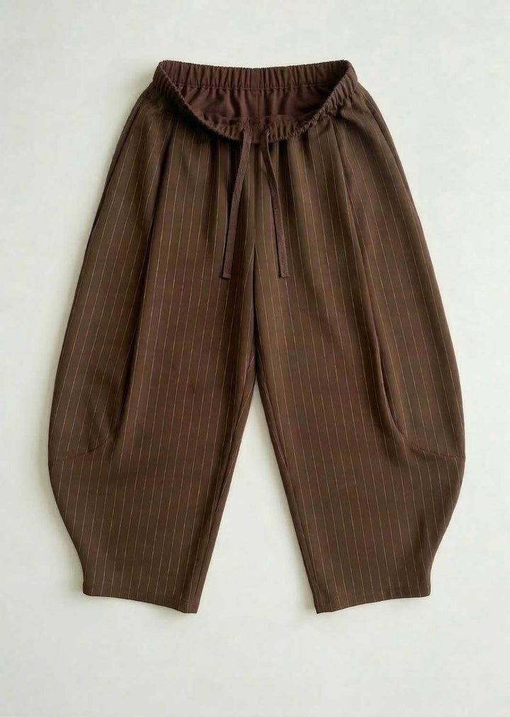 Tabitha Pinstripe Barrel Pants Brown