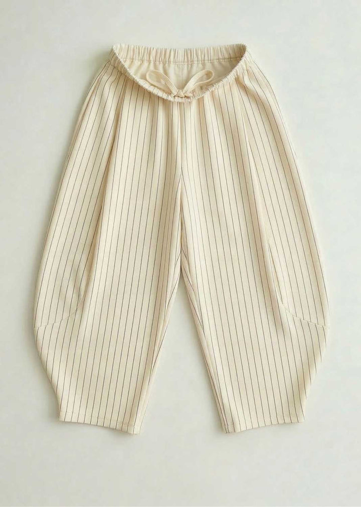 Tabitha Pinstripe Barrel Pants Ivory