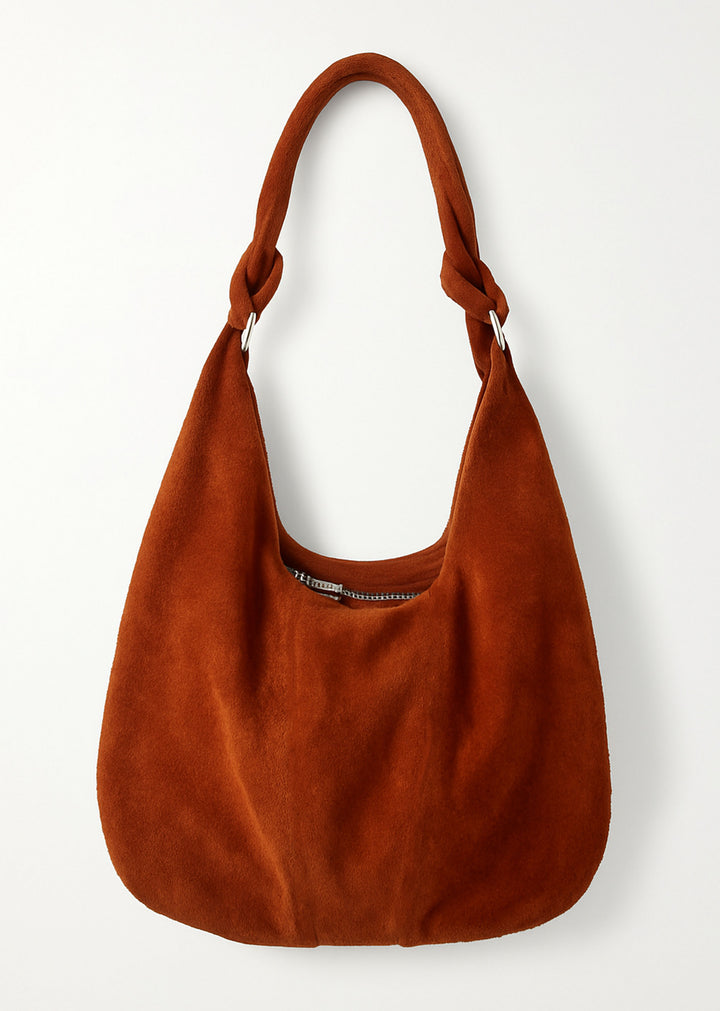 Tan Suede Slouchy Bag