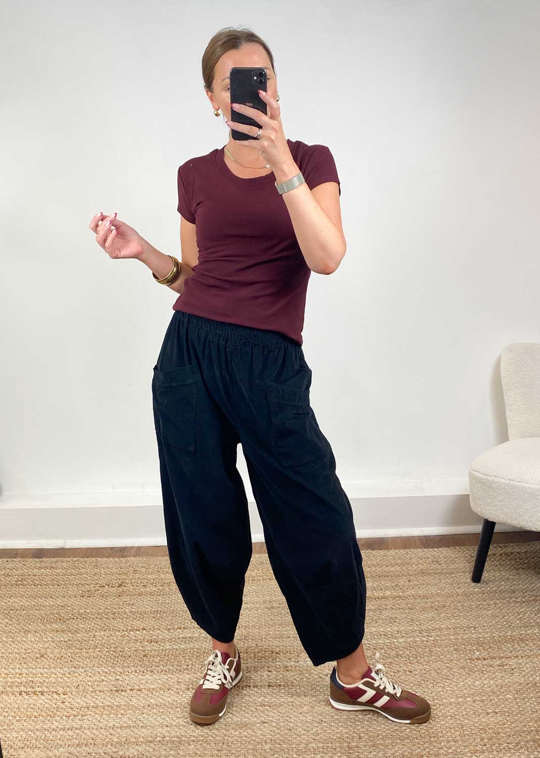 Tara Scoop Neck Tshirt Burgundy