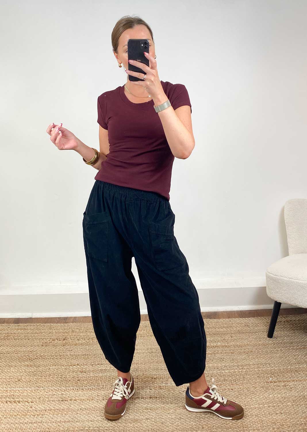 Tara Scoop Neck Tshirt Burgundy