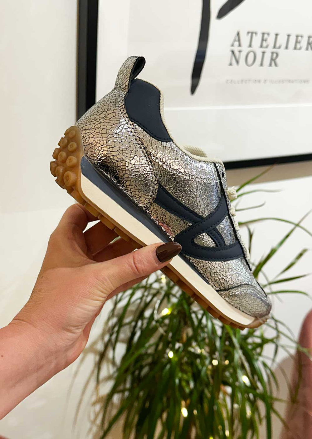 Silver Retro trainers | Bond Fashion UK