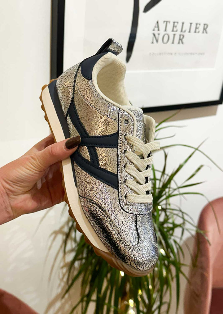 Silver Retro trainers | Bond Fashion UK