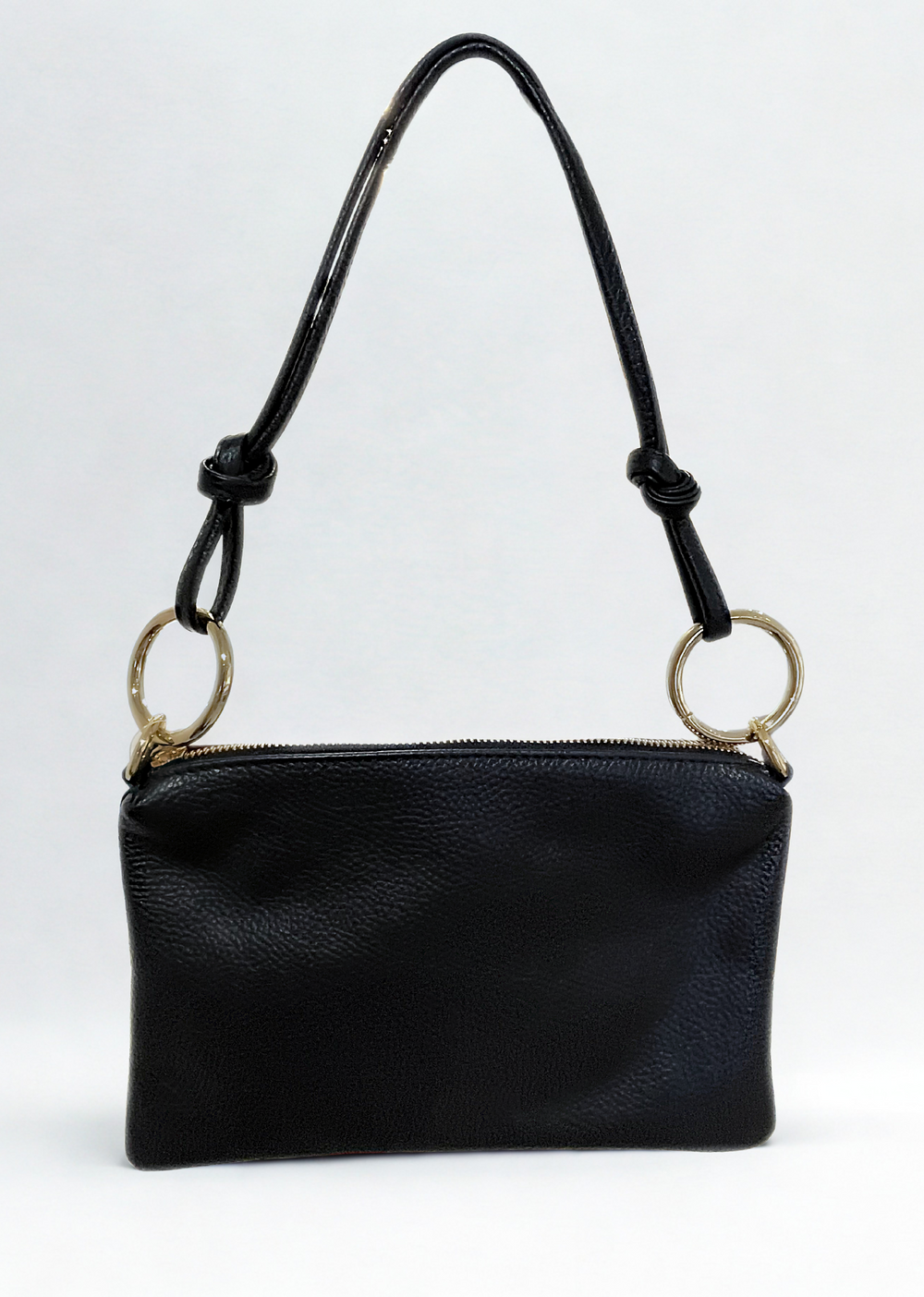 Charli Leather Shoulder Bag in Black