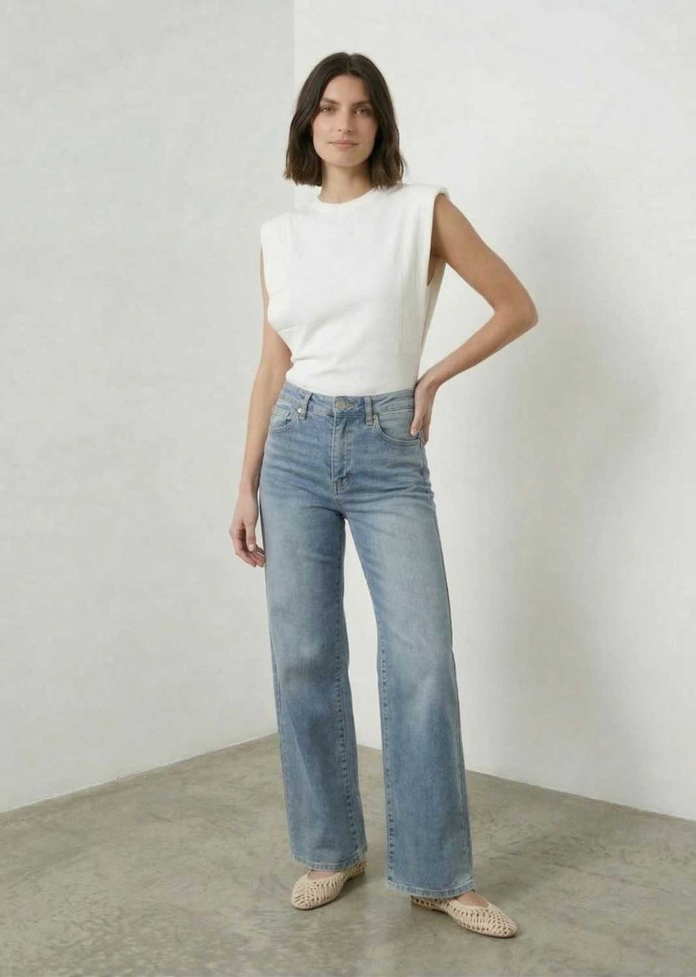 vintage wash dad jeans