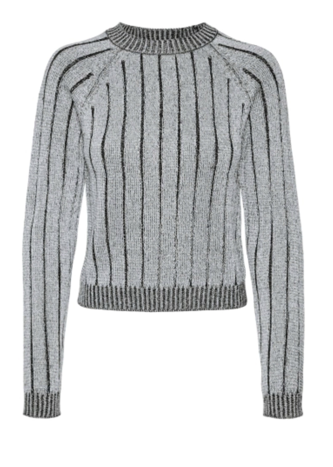 Vanja Lurex Knitted Jumper in Black Silver