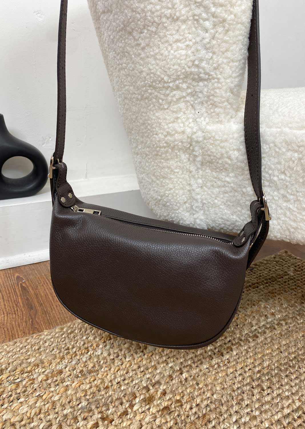 Whisper Leather Sling Bag in Espresso