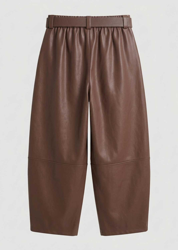 Amara Leather Look Barrel Pants