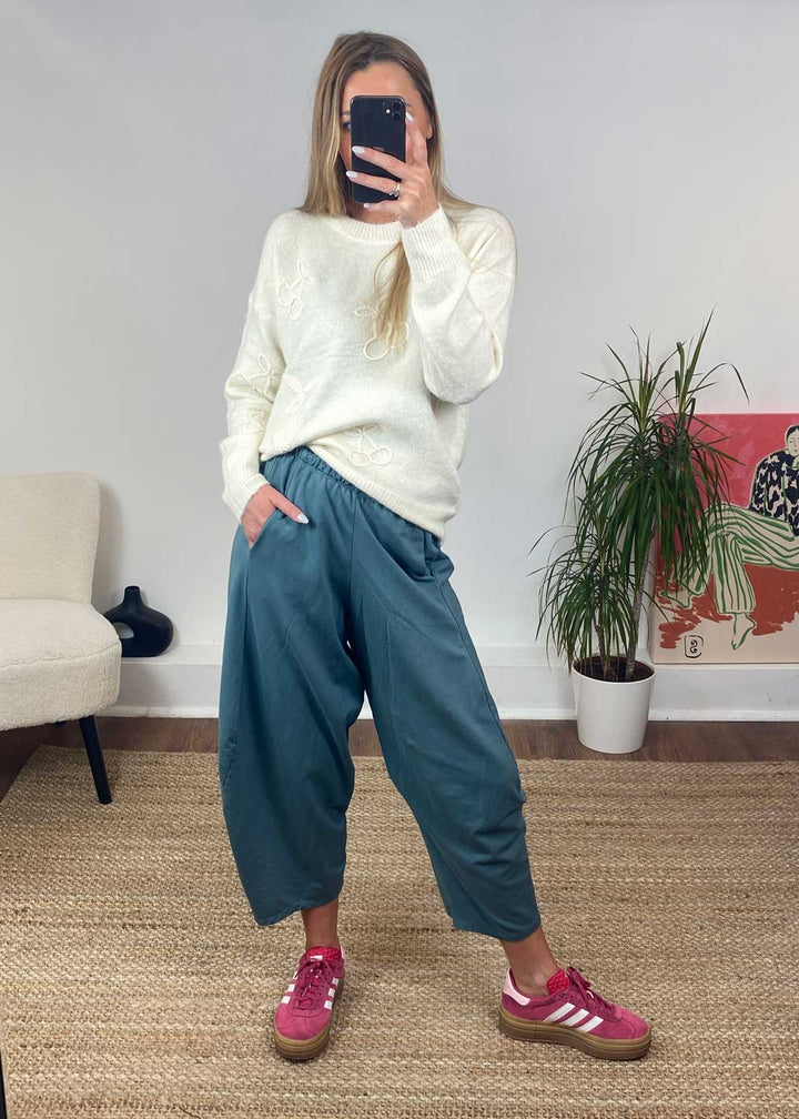 Aspen Jersey Carrot Pants in Teal