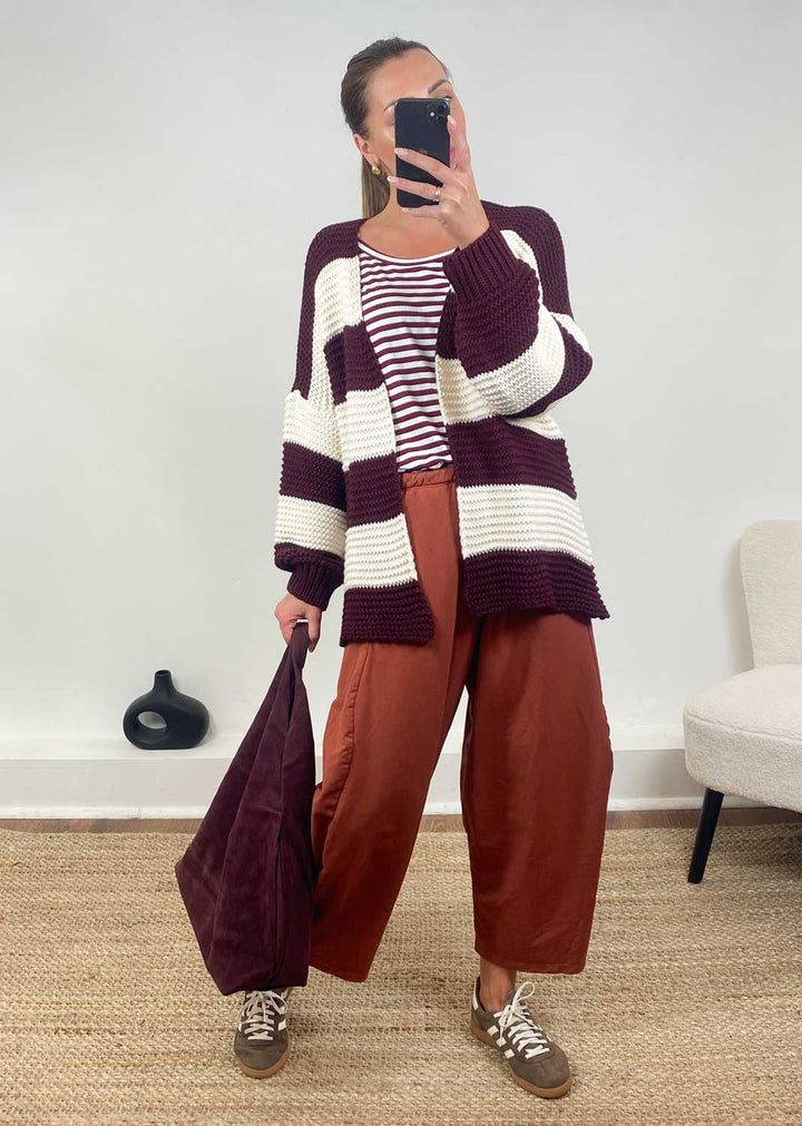 Aspen Jersey Barrel Pants  Brick
