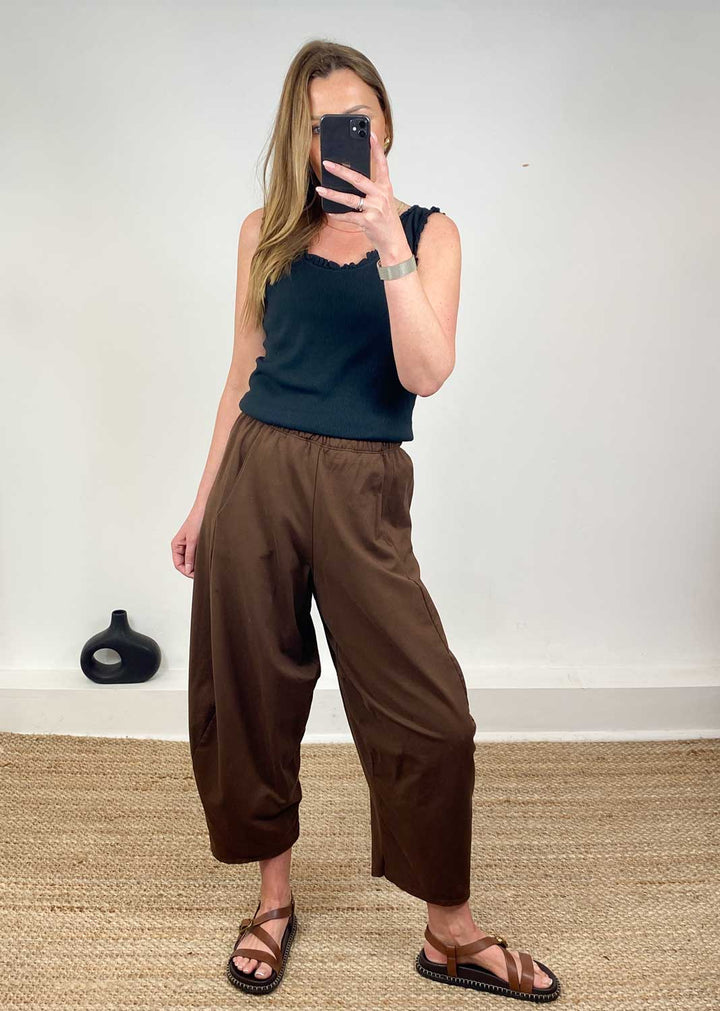 Laurie Ribbed Vest Top in Black