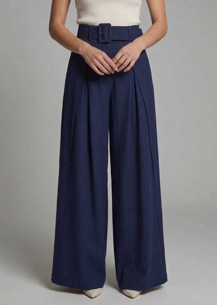 Aurelia Wide Leg Palazzo Pants Navy